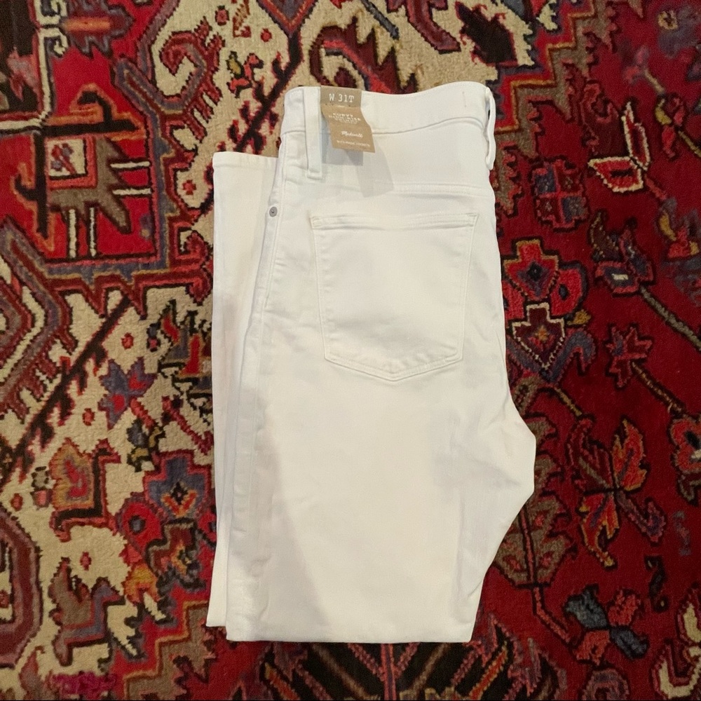 Madewell NWT Buttonfly Skinny White Jeans